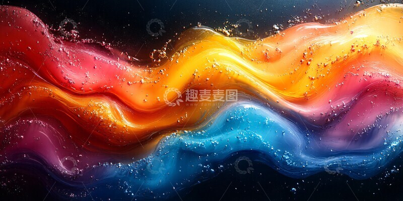 高清大图下载【趣麦麦图】彩色流动玻璃纹理2