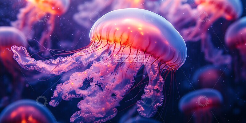 高清大图下载【趣麦麦图】狮鬃水母背景1