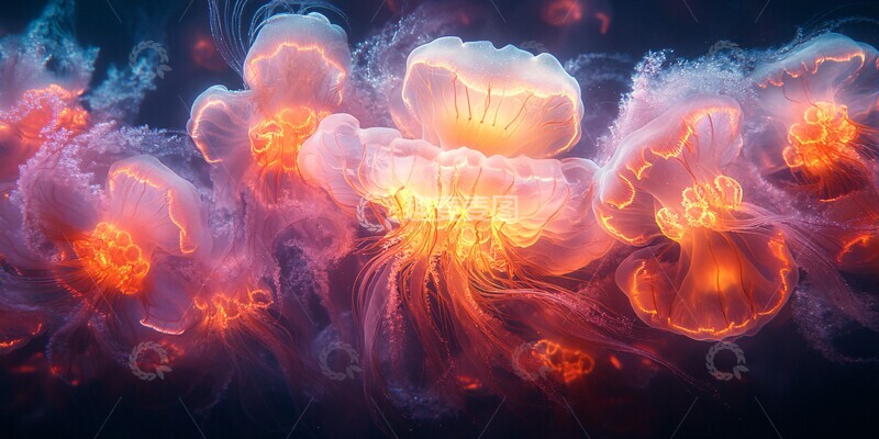 高清大图下载【趣麦麦图】狮鬃水母背景2