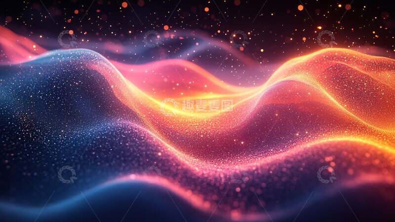 高清大图下载【趣麦麦图】霓虹波浪粒子