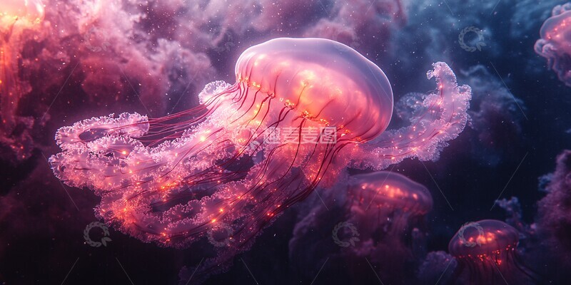 高清大图下载【趣麦麦图】狮鬃水母背景
