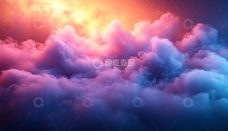 高清大图下载【趣麦麦图】粉色渐变云雾2
