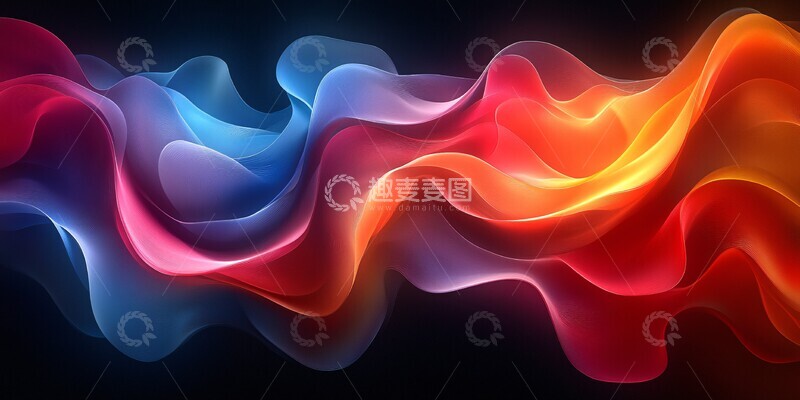高清大图下载【趣麦麦图】红蓝橙黑漩涡背景1