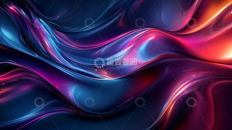高清大图下载【趣麦麦图】彩色波纹光线路径1
