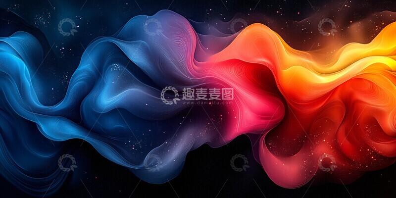 高清大图下载【趣麦麦图】红蓝橙黑漩涡背景2