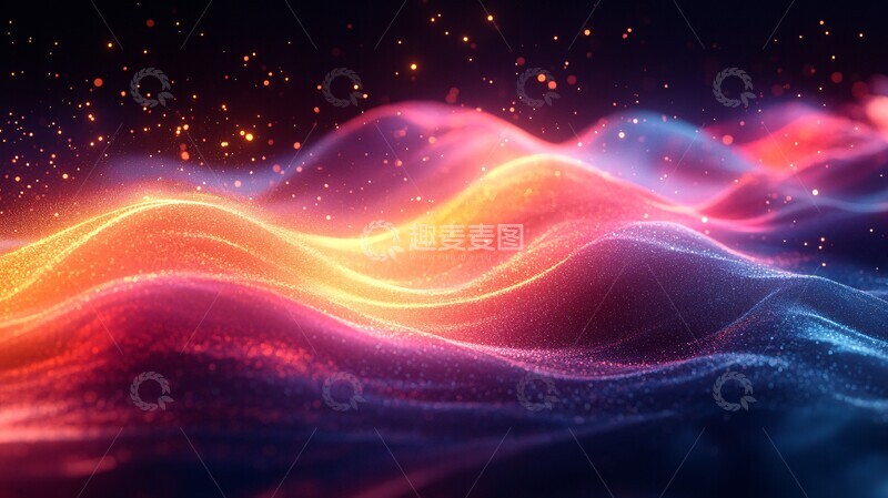 高清大图下载【趣麦麦图】霓虹波浪粒子2
