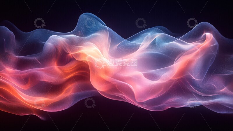 高清大图下载【趣麦麦图】黑蓝渐变波纹1