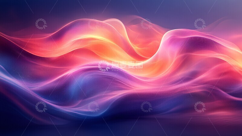 高清大图下载【趣麦麦图】多彩曲线抽象背景