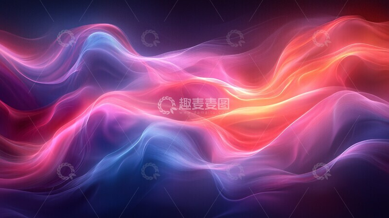 高清大图下载【趣麦麦图】多彩曲线抽象背景3