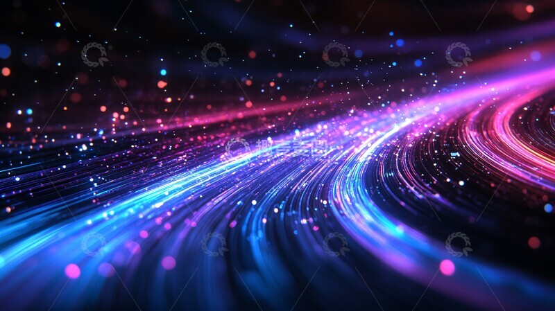 高清大图下载【趣麦麦图】蓝紫线条技术光2