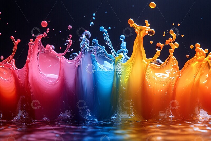 高清大图下载【趣麦麦图】彩色墨水飞溅2