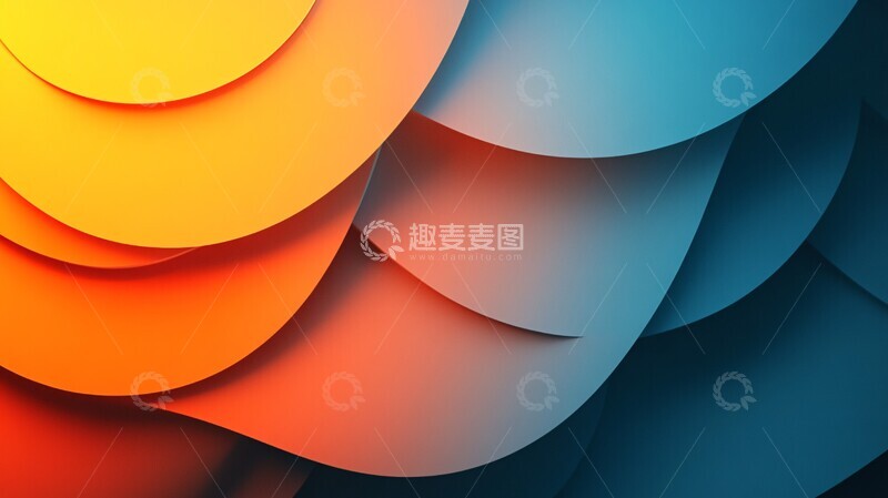 高清大图下载【趣麦麦图】渐变蓝橙光影2