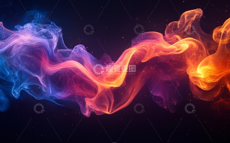 高清大图下载【趣麦麦图】紫色火焰黑背景