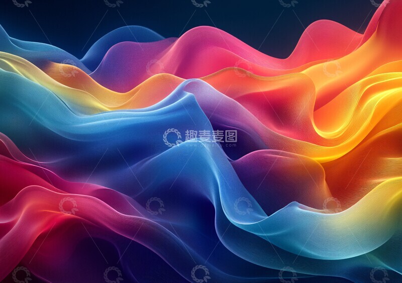 高清大图下载【趣麦麦图】蓝绿波纹背景3