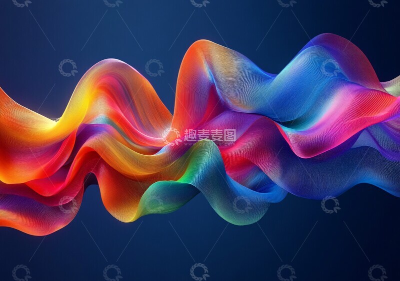 高清大图下载【趣麦麦图】蓝绿波纹背景