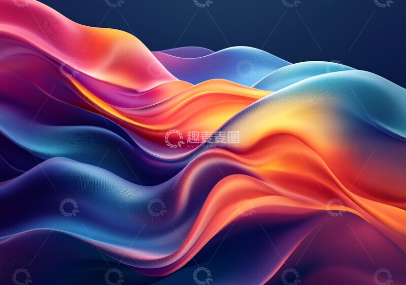 高清大图下载【趣麦麦图】蓝绿波纹背景2