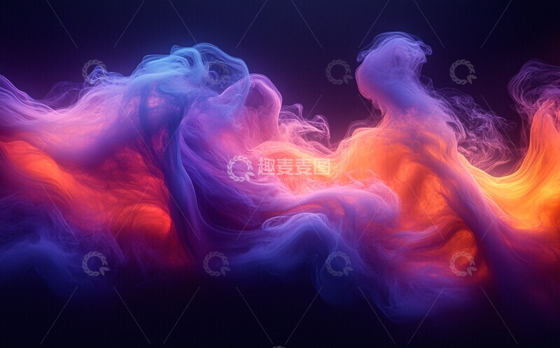 高清大图下载【趣麦麦图】紫色火焰黑背景2