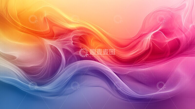 高清大图下载【趣麦麦图】彩色波浪烟雾背景3