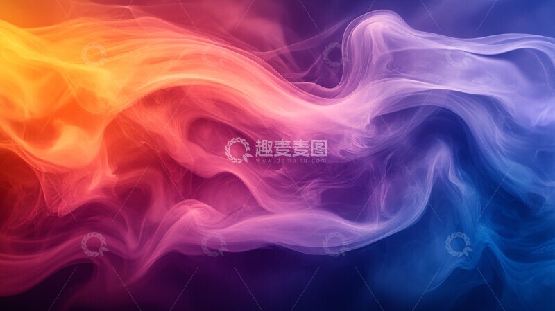 高清大图下载【趣麦麦图】彩色波浪烟雾背景1