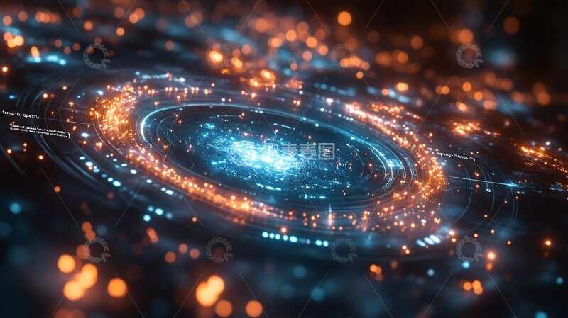 高清大图下载【趣麦麦图】蓝色丝绸宇宙波纹