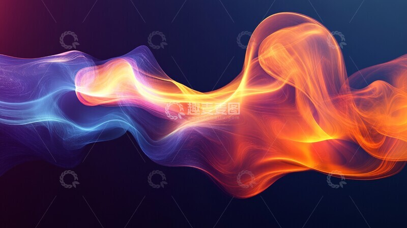 高清大图下载【趣麦麦图】彩色波浪烟雾背景