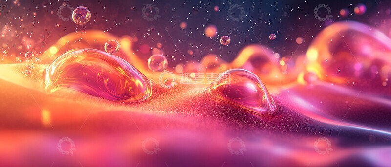 高清大图下载【趣麦麦图】彩色液体形状空间1
