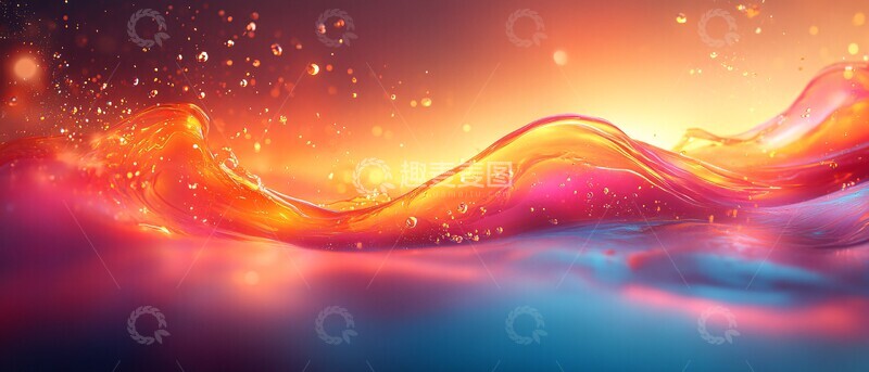 高清大图下载【趣麦麦图】彩色液体形状空间2