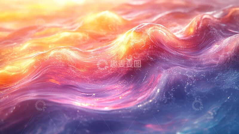 高清大图下载【趣麦麦图】彩虹波浪与水纹3