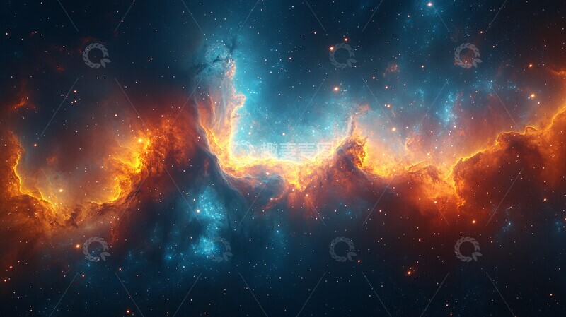 高清大图下载【趣麦麦图】-深空蓝星云深空星云气体1