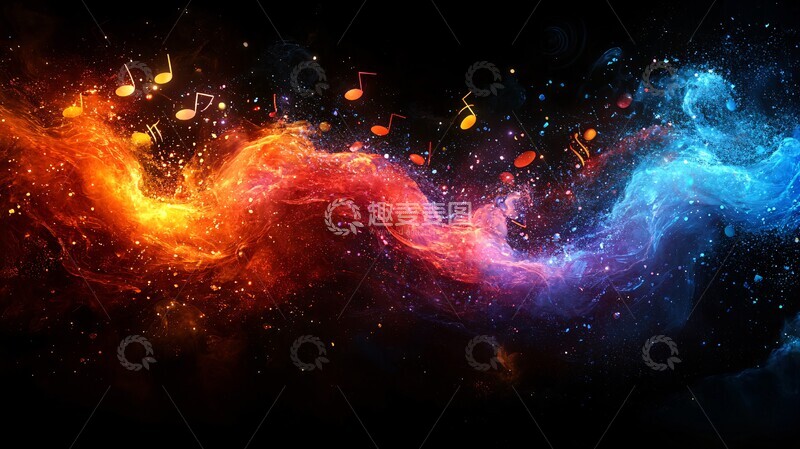 高清大图下载【趣麦麦图】音乐色彩几何