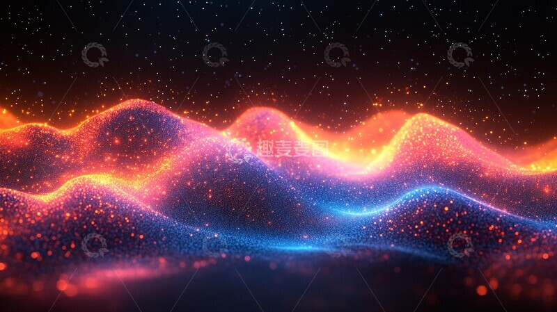 高清大图下载【趣麦麦图】数字波电磁背景2