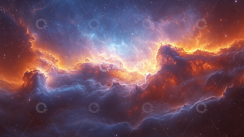 高清大图下载【趣麦麦图】-深空蓝星云深空星云气体