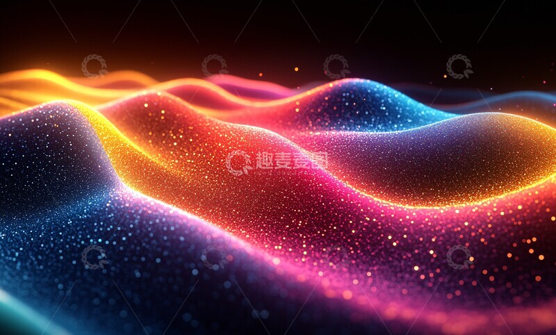 高清大图下载【趣麦麦图】-彩虹光影波浪1