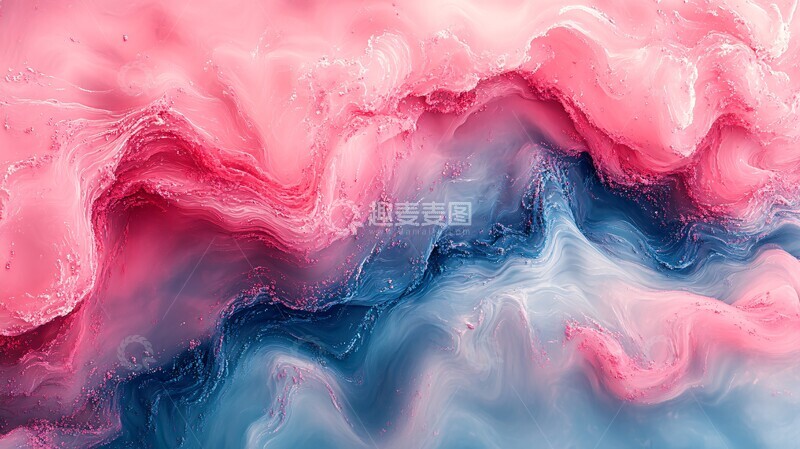 高清大图下载【趣麦麦图】粉色红色蓝色流动画