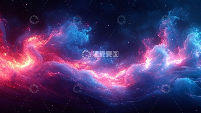 高清大图下载【趣麦麦图】蓝粉光影树形图案1