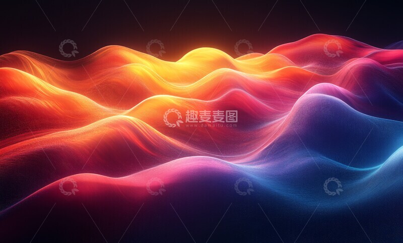 高清大图下载【趣麦麦图】-彩虹光影波浪2