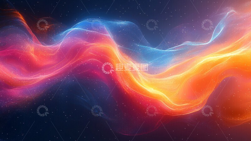 高清大图下载【趣麦麦图】蓝粉黄流动流动抽象图案