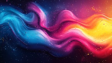 蓝粉黄流动流动抽象图案2