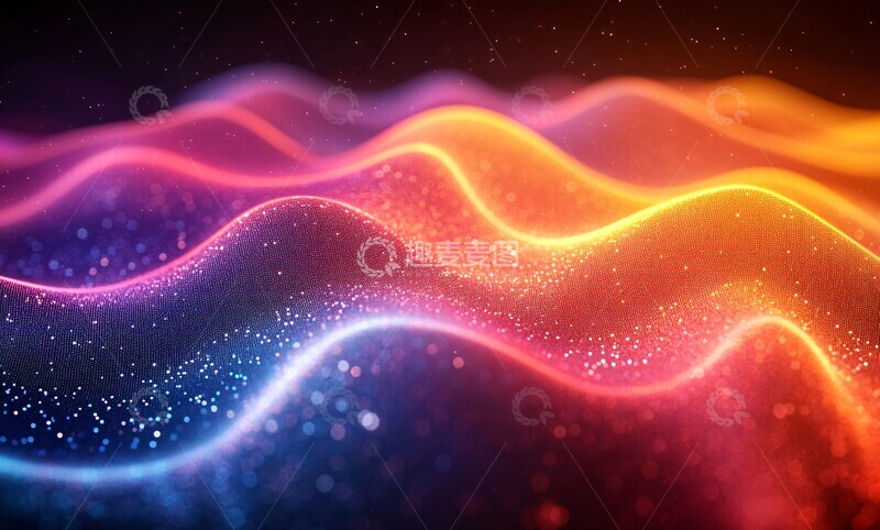 高清大图下载【趣麦麦图】彩虹光影波浪