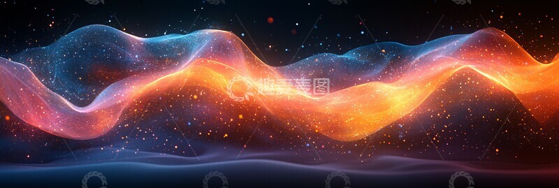 高清大图下载【趣麦麦图】黄蓝紫波浪壁纸2