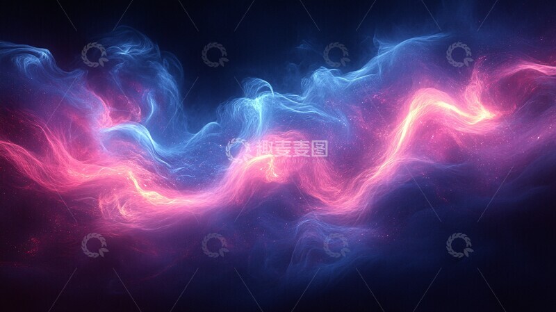 高清大图下载【趣麦麦图】蓝粉光影树形图案3