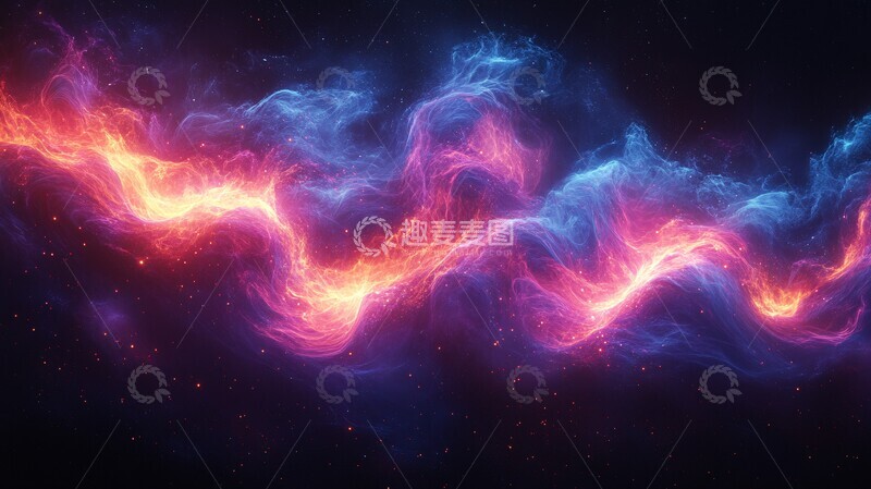 高清大图下载【趣麦麦图】蓝粉光影树形图案2