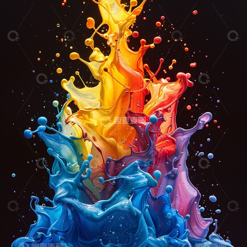 高清大图下载【趣麦麦图】液体绘画爆炸1