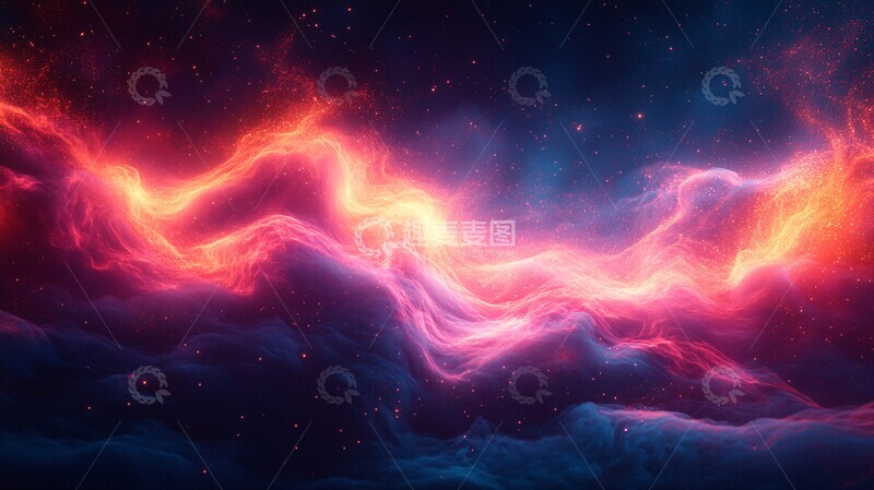 高清大图下载【趣麦麦图】蓝粉光影树形图案