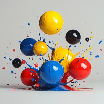 彩弹球涂鸦图案1