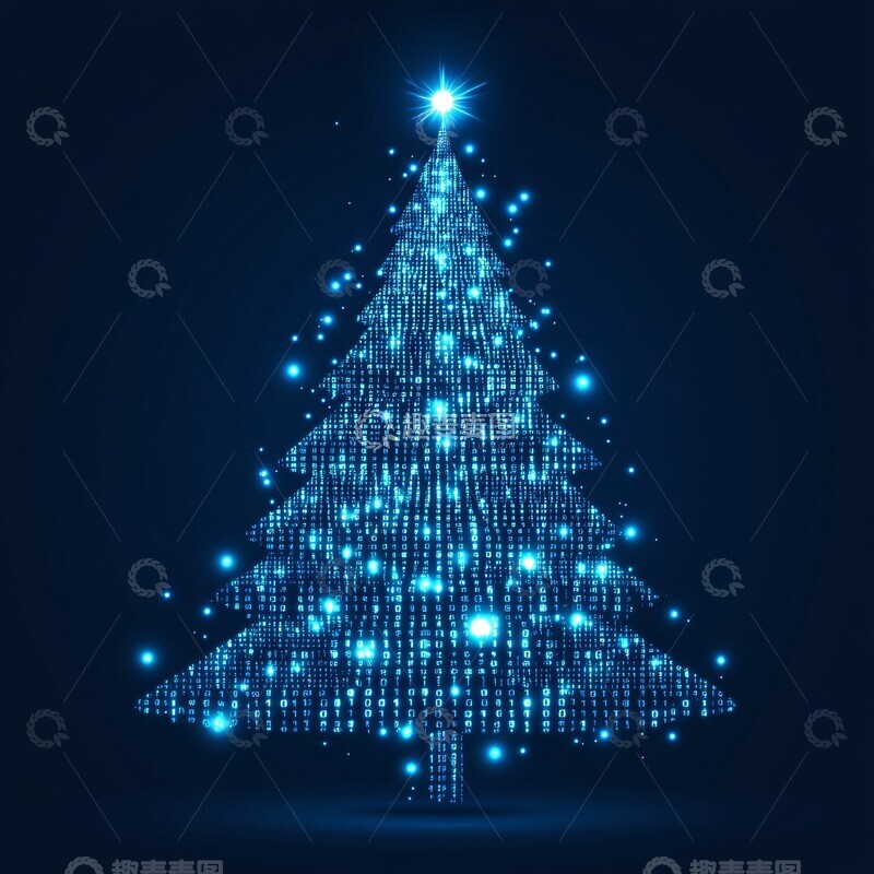 高清大图下载【趣麦麦图】二进制圣诞树1