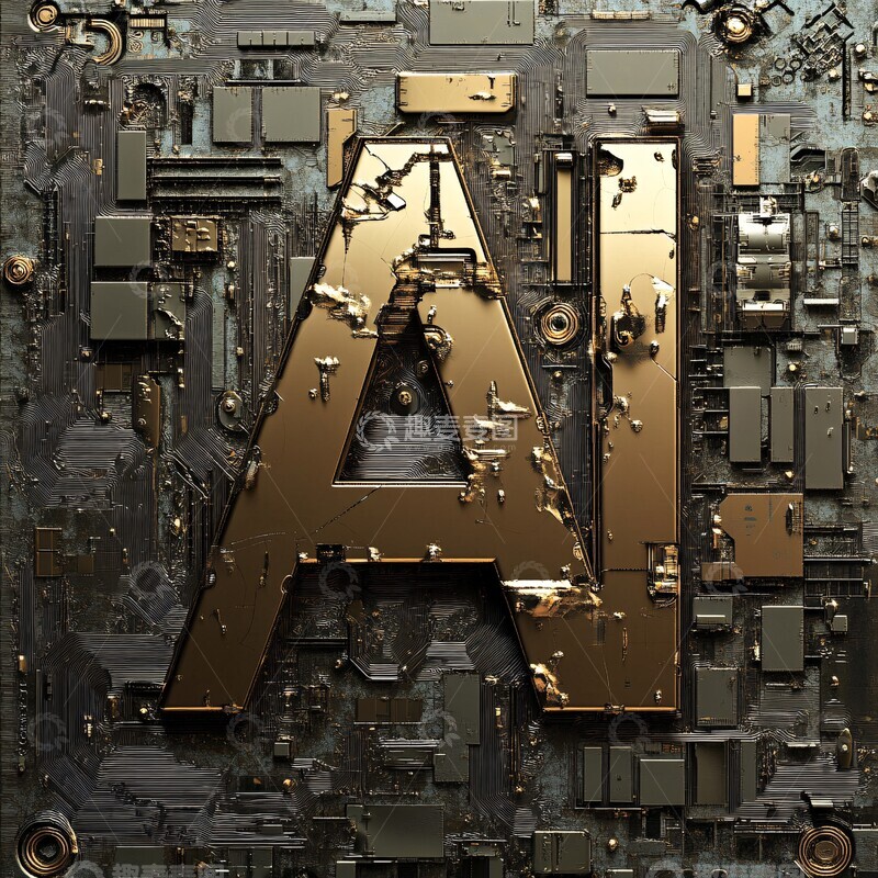 高清大图下载【趣麦麦图】芯片立体字母