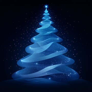 蓝色光蓝圣诞树1