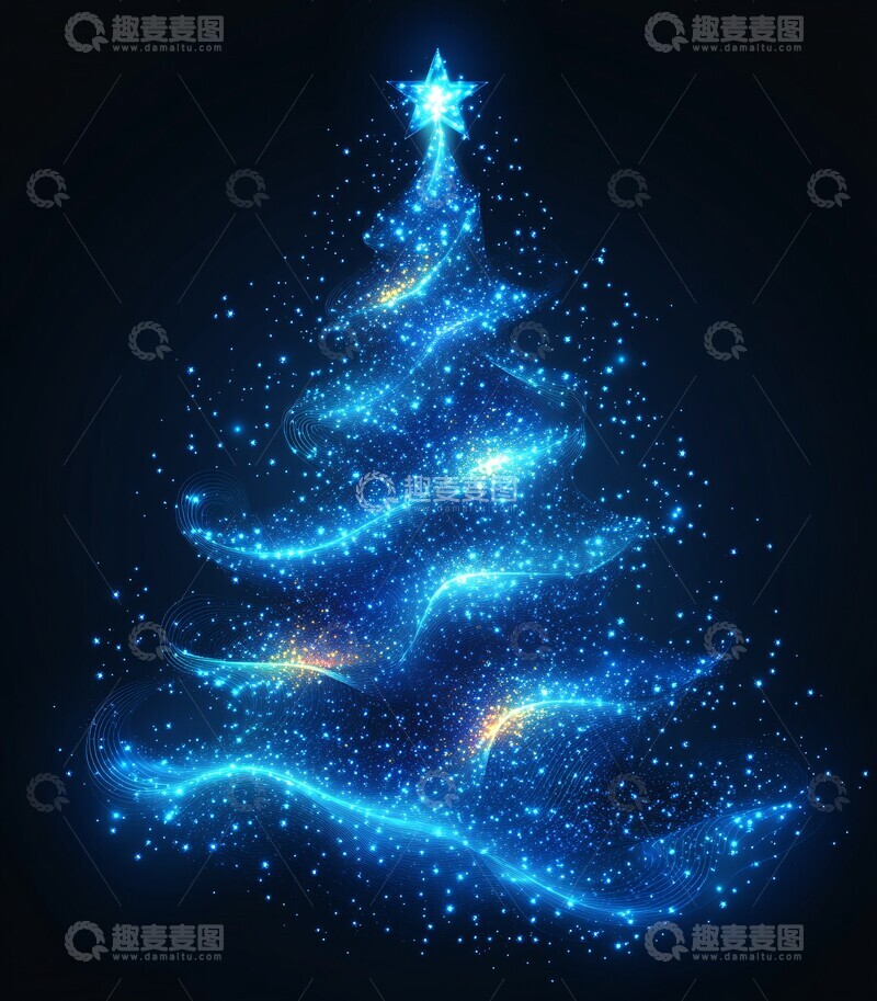 高清大图下载【趣麦麦图】星星圣诞树星星圣诞树光芒3
