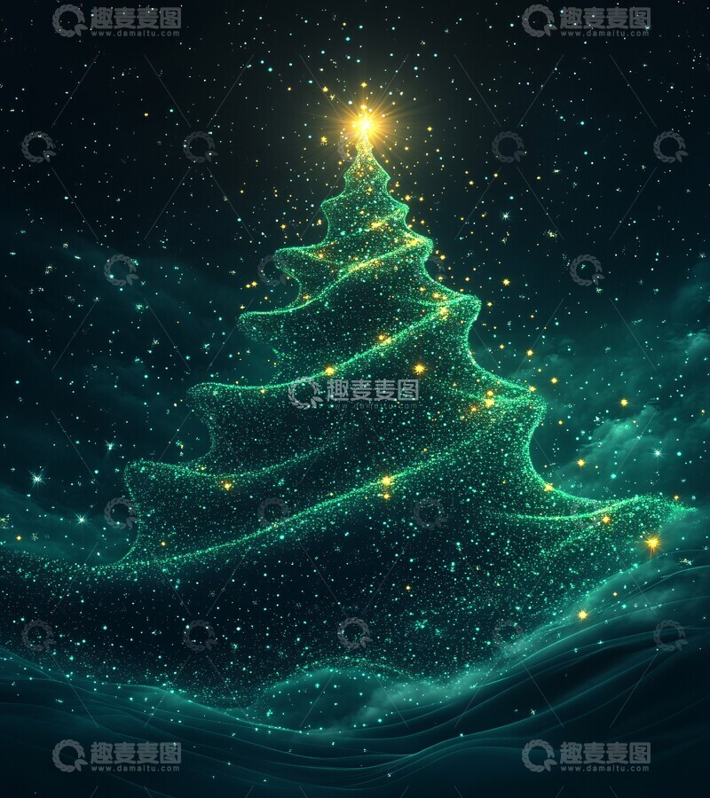 高清大图下载【趣麦麦图】数据点圣诞树3